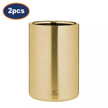 2Pcs Barware 1.3L Gold Double Walled Insulated Cooler