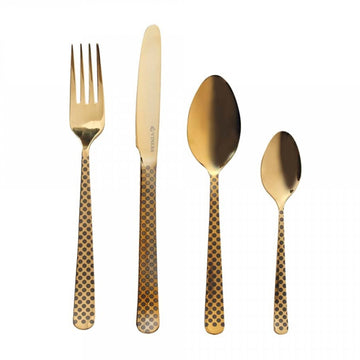 Viners High Eminence 16Pc Gold Stainless Steel Cutlery Set