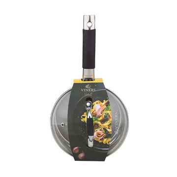 Viners Select 16cm Stainless Steel Tempered Glass Lid Non Stick Sauce Pan
