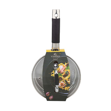Viners Select 18cm Stainless Steel Tempered Glass Lid Non Stick Sauce Pan