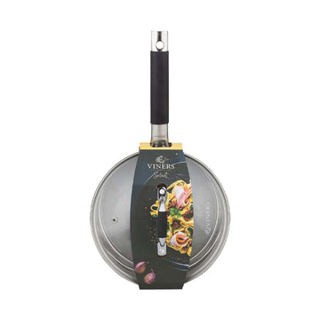 Viners Select 20cm Stainless Steel Tempered Glass Lid Non Stick Sauce Pan
