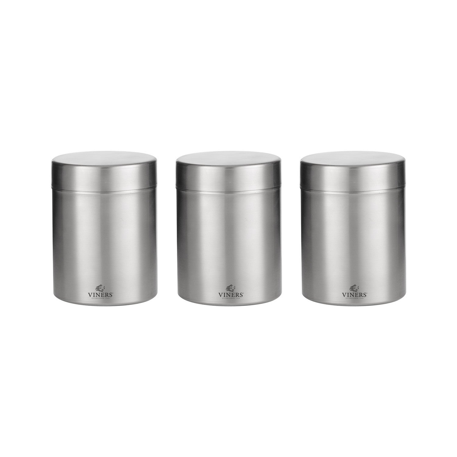 Set Of 3 Everyday 0.7L Silver Stainless Steel Jars