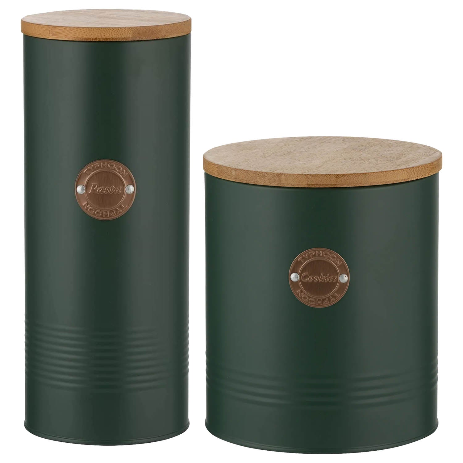 2Pcs Typhoon Living Green Pasta & Biscuit Canister Set