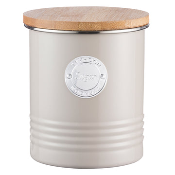 Typhoon 1L Putty Bamboo Lid Sugar Canister