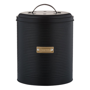 Otto Black And Gold Compost Caddy Coated Steel