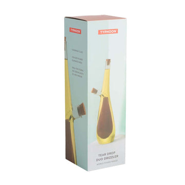 2Pcs Oil & Vinegar Tear Drop Glass Duo Drizzler Dispenser