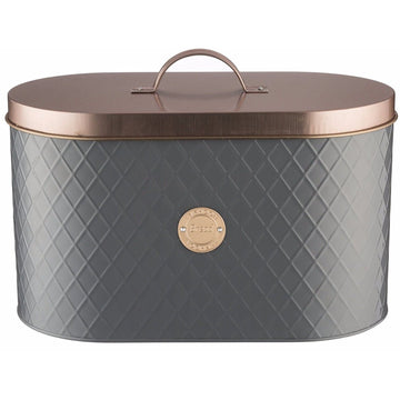 Typhoon Grey Copper Stainless Steel Bread Bin with Lid