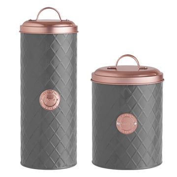 Henrik Copper Grey Biscuit & Pasta Storage Jar Set