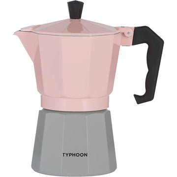 Typhoon Stovetop Espresso Maker Moka Pot Pink Grey