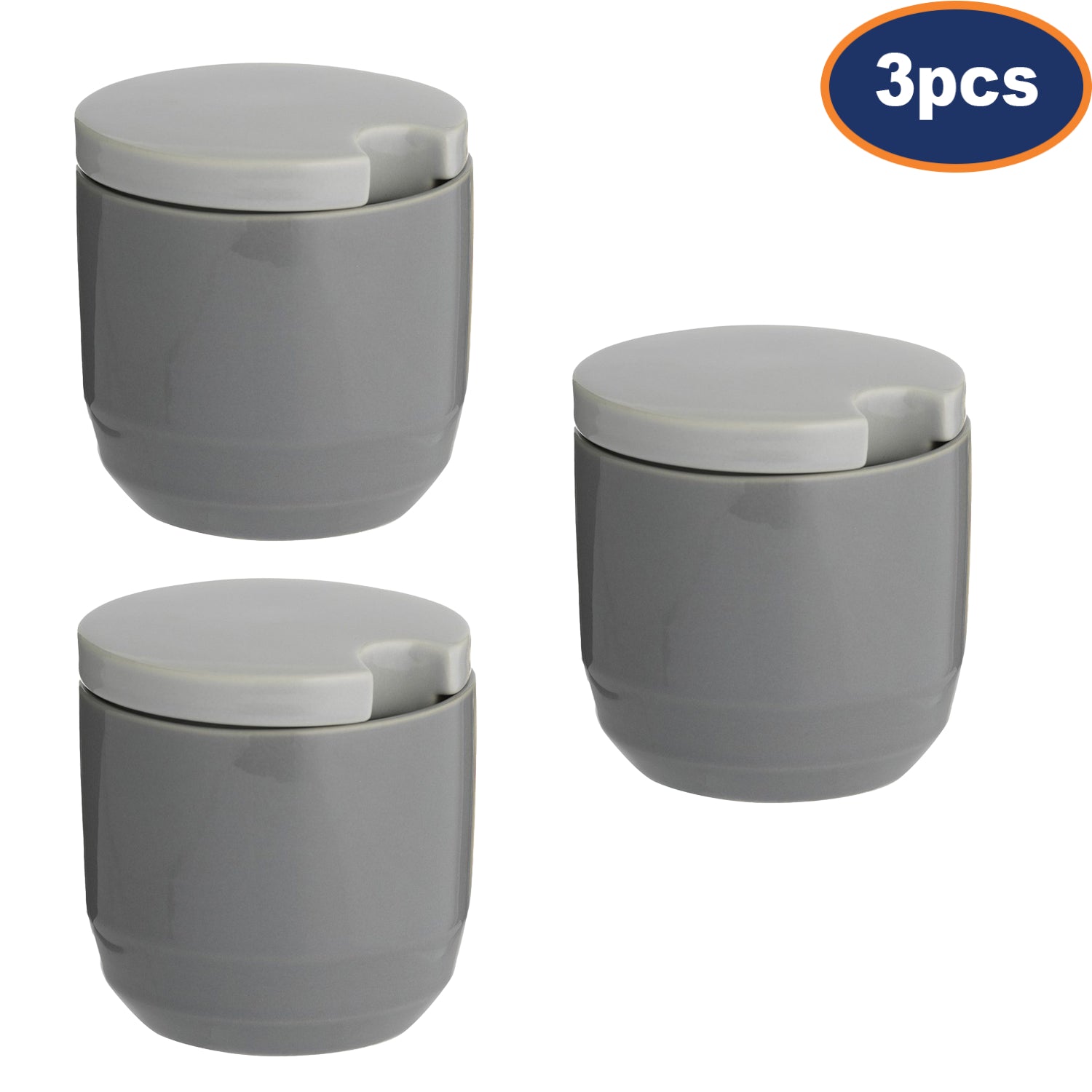 3Pcs Typhoon Cafe Concept Dark Grey Sugar Pot