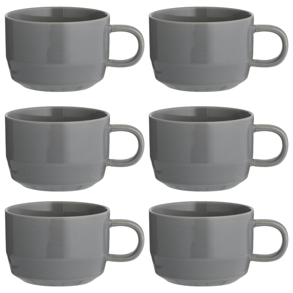 6Pcs Typhoon Cafe Concept 300ml Dark Grey Cup