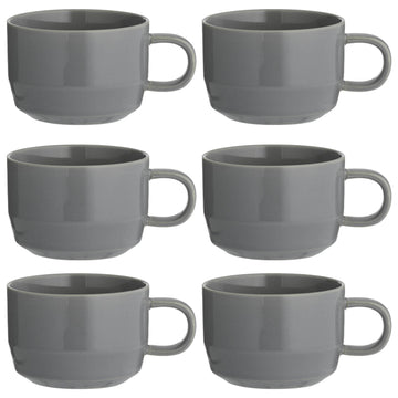 6Pcs Typhoon Cafe Concept 300ml Dark Grey Cup