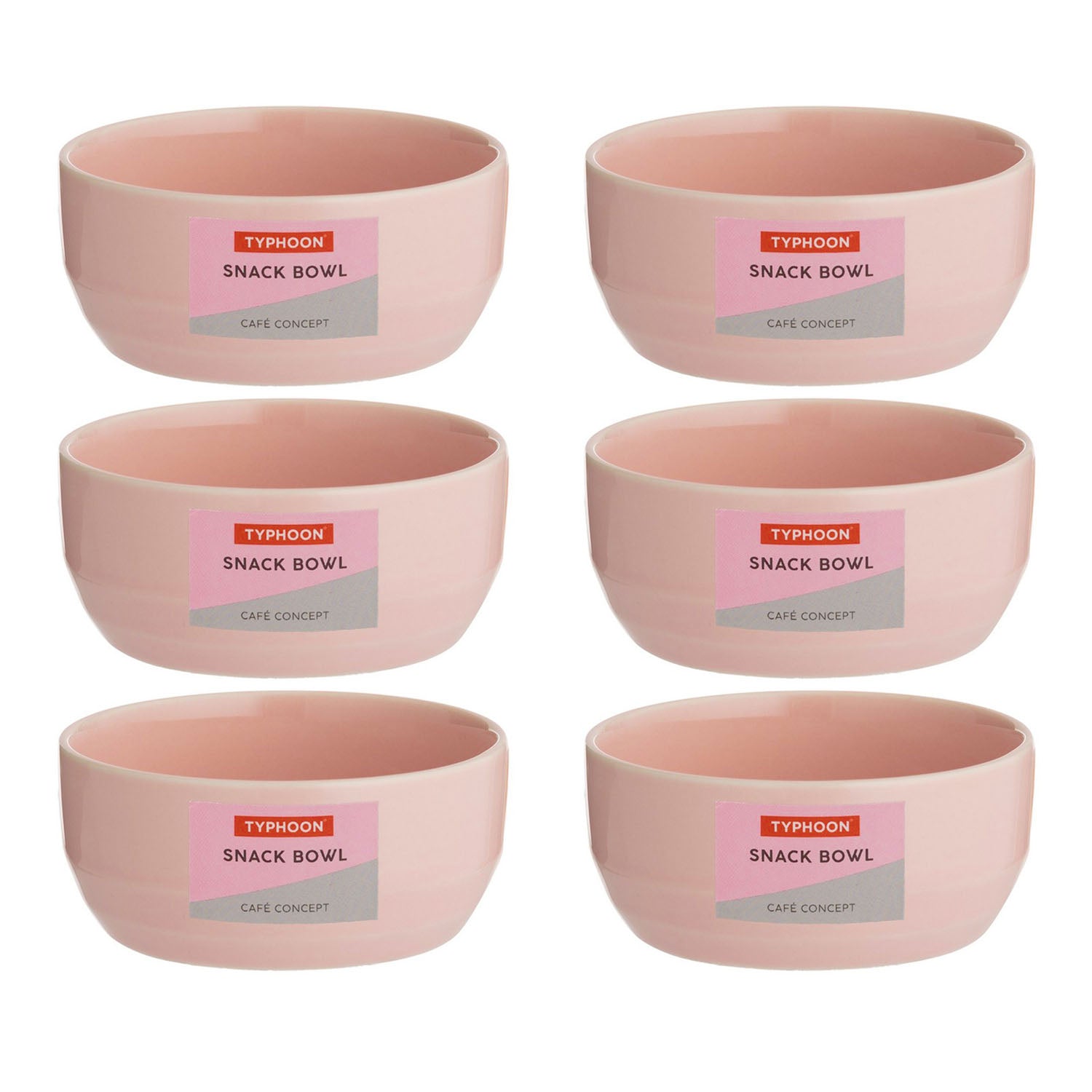 6pcs Typhoon Cafe Concept 9cm Pink Snack Bowl