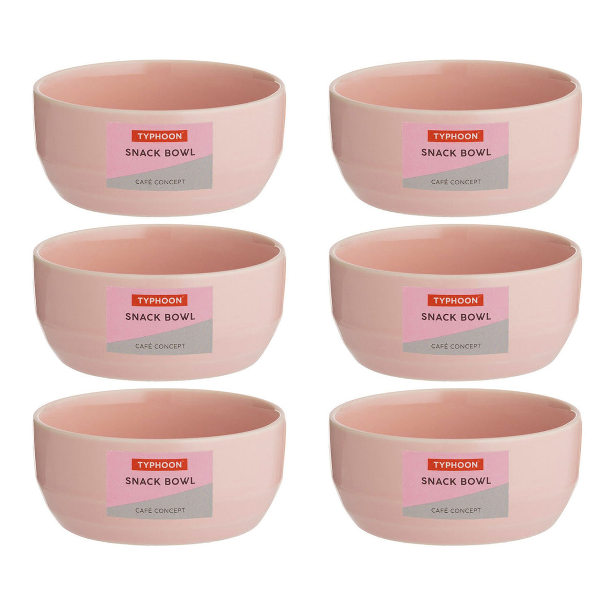 6pcs Typhoon Cafe Concept 9cm Pink Snack Bowl