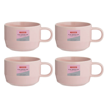 4Pcs Typhoon Cafe Concept 300ml Pink Flat White Cups