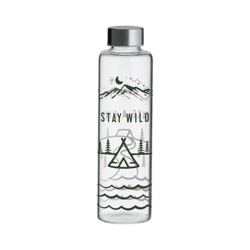 Typhoon Pure 600ml Stay Wild Design Glass Bottle