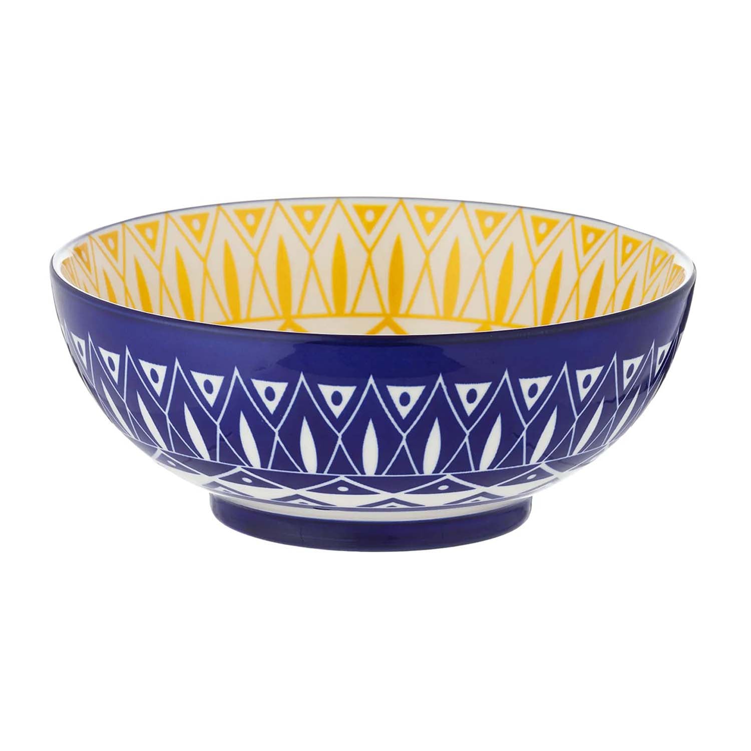 World Foods 20cm Yellow & Tunis Blue Stoneware Serving Bowl