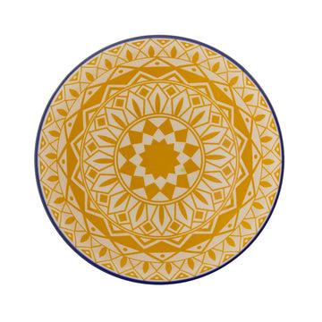 World Foods 20cm Yellow & Tunis Blue Stoneware Serving Bowl