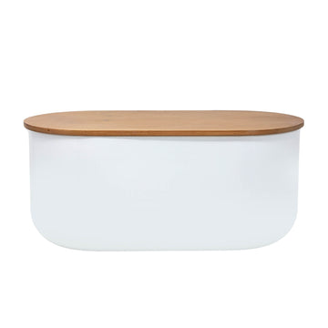4Pc Bread Bin & Storage Canister Set With Airtight Bamboo Lids