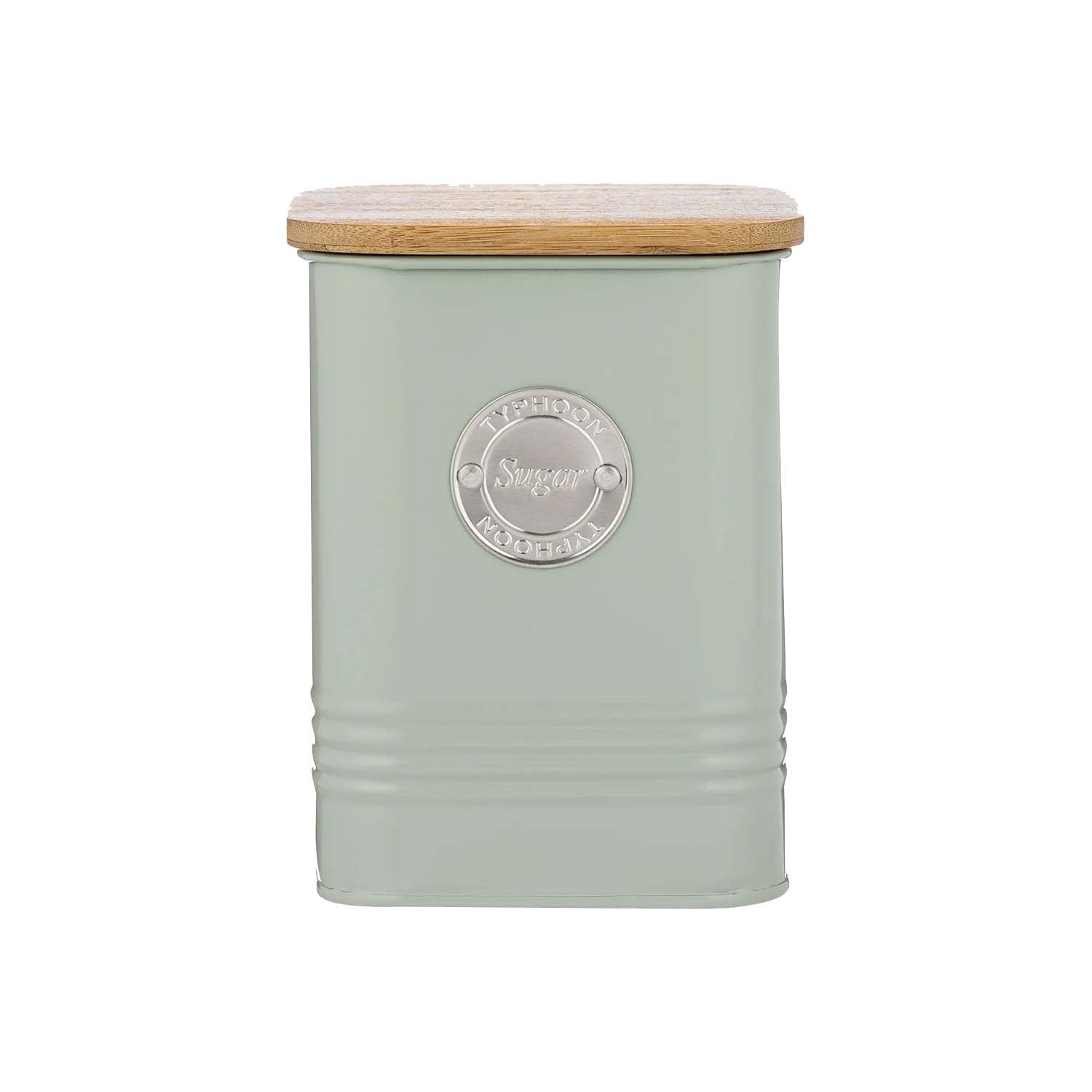 Typhoon 1.3L Tin Airtight Wooden Lid Sugar Canister