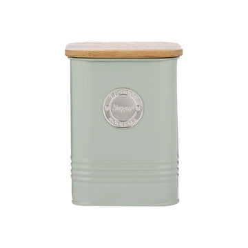 Typhoon 1.3L Tin Airtight Wooden Lid Sugar Canister