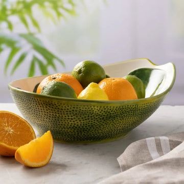 2Pcs Yellow Lemon & Green Lime Oval Shaped Serving Bowl