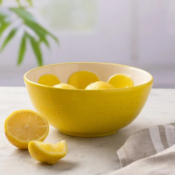 3Pcs World Foods 16cm Yellow Round Ceramic Bowl