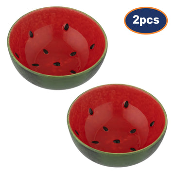 2Pcs World Foods 11cm Watermelon Round Ceramic Bowl