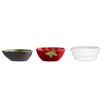 Set of 3 Typhoon Ceramic Dip Bowls