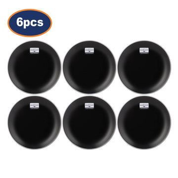 6Pcs 20cm Round Ceramic Black Dinner Side Plates