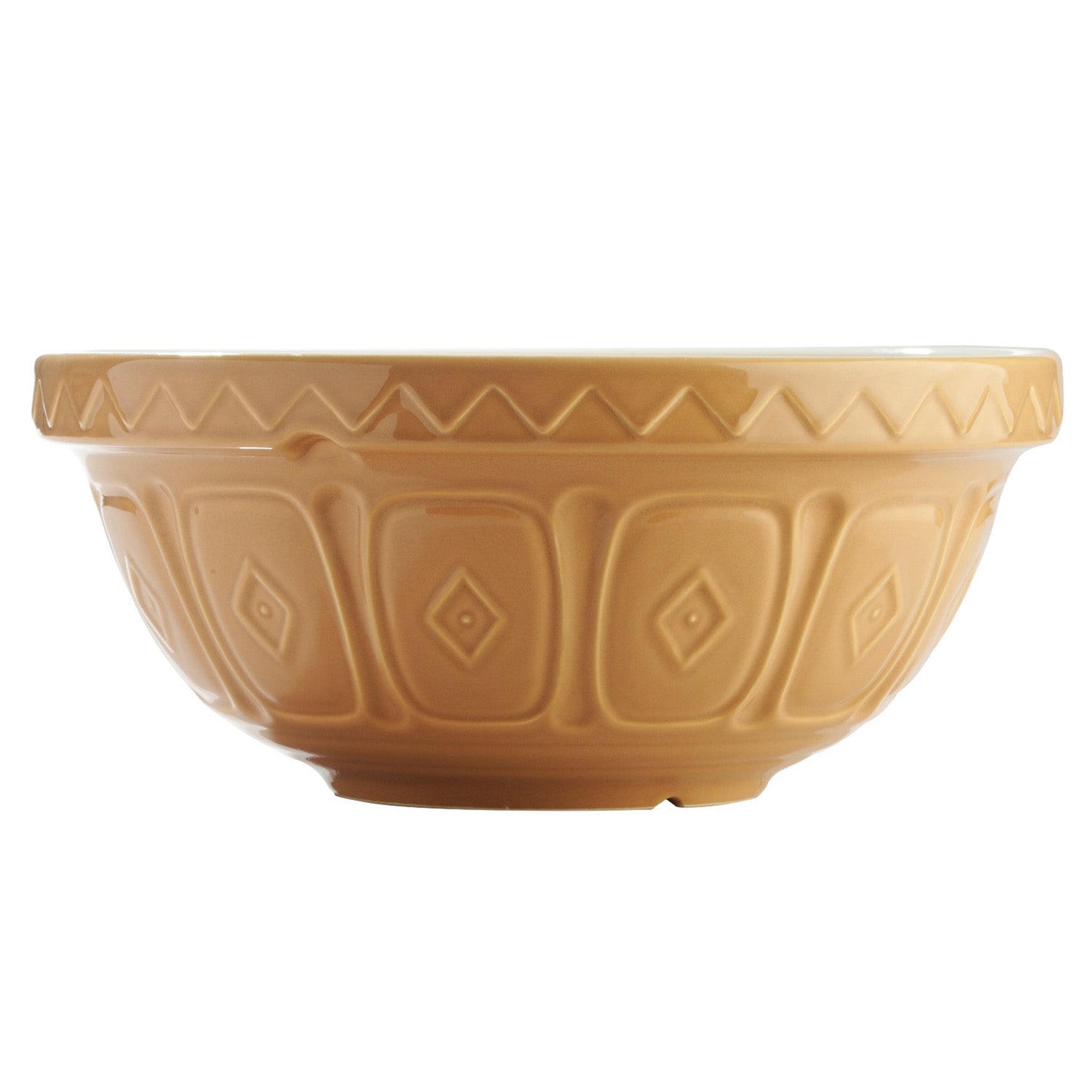 Brown Mixing Bowl Cane S6 33cm 6Litres Earthenware