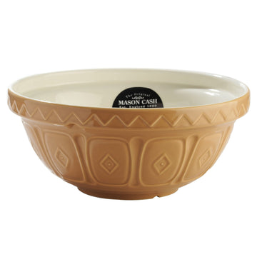 Brown Mixing Bowl Cane S6 33cm 6Litres Earthenware