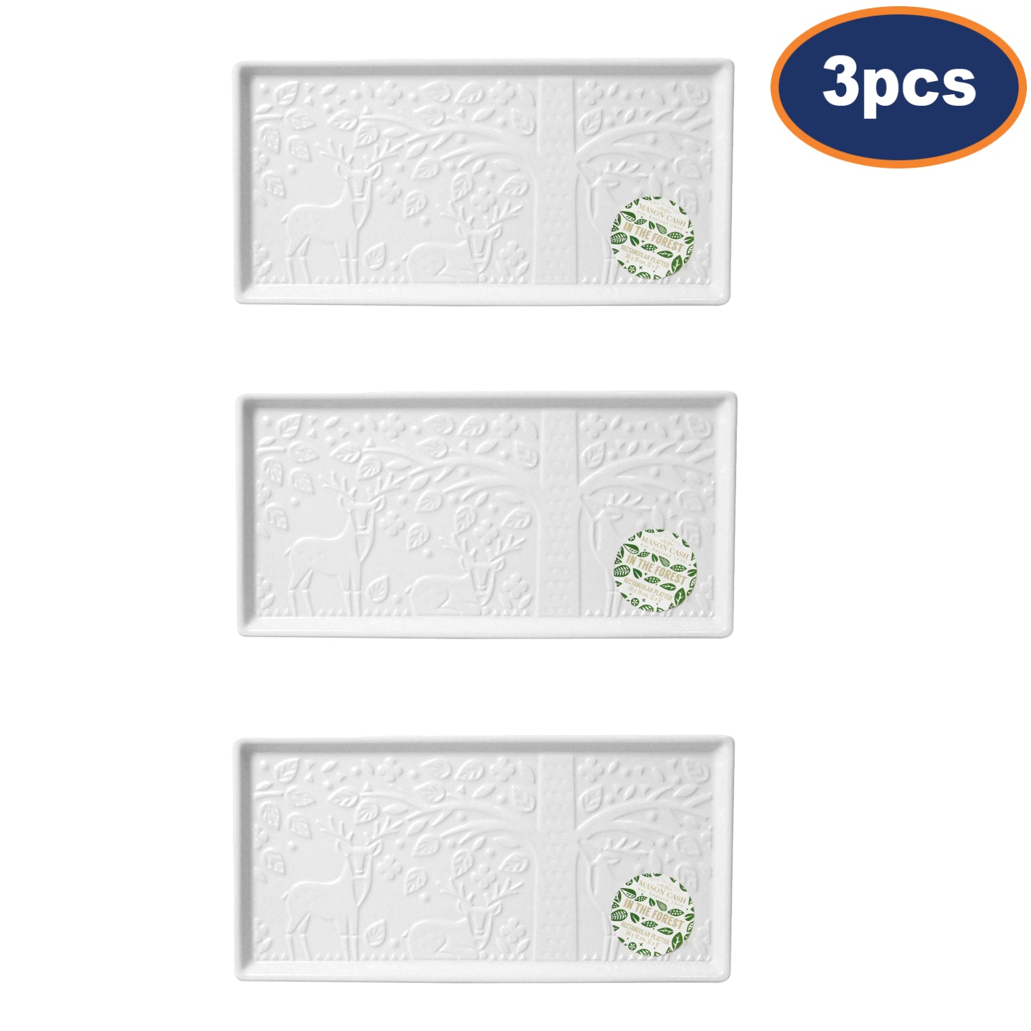 3Pcs Mason Cash In The Forest Food Serving Tray