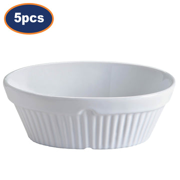 5Pcs Mason Cash 17cm White Ceramic Classic Oval Baking Dishes
