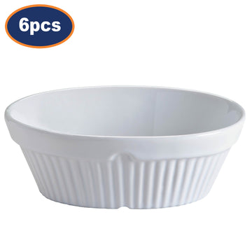 6Pcs Mason Cash 17cm White Ceramic Classic Oval Baking Dishes