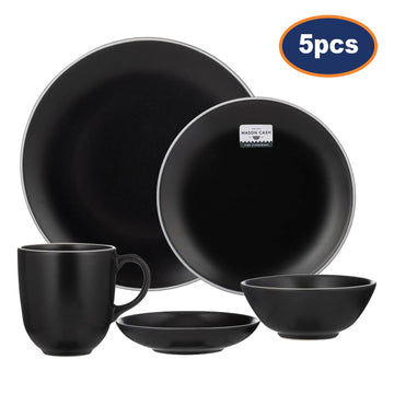 5Pcs Black Ceramic Dining Set