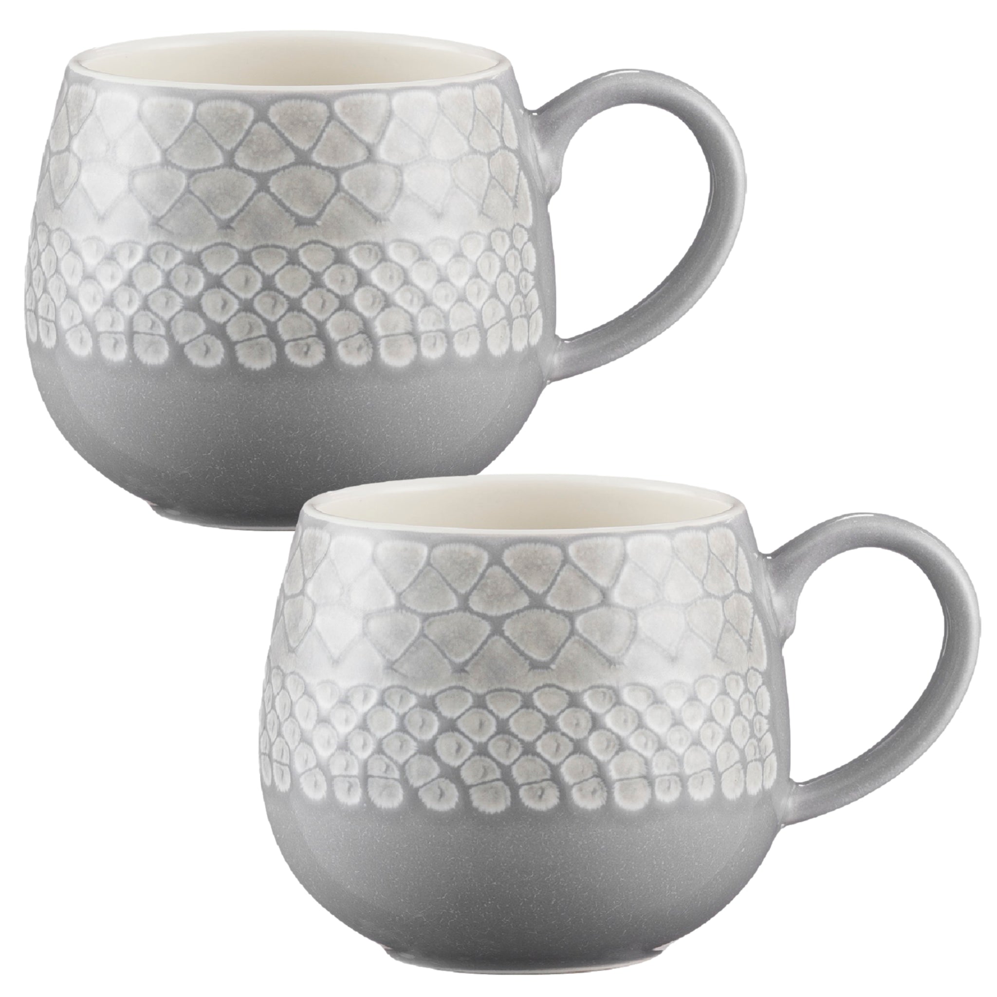 Set of 2 350ml Grey Organic Coffee Tea Mug Drinking Cup