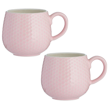 2Pcs Mason Cash Embossed Honeycomb Pink Mug
