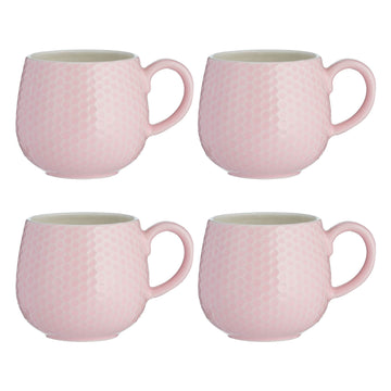 4Pcs Mason Cash Embossed Honeycomb Pink Mug