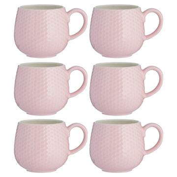 6Pcs Mason Cash Embossed Honeycomb Pink Mug