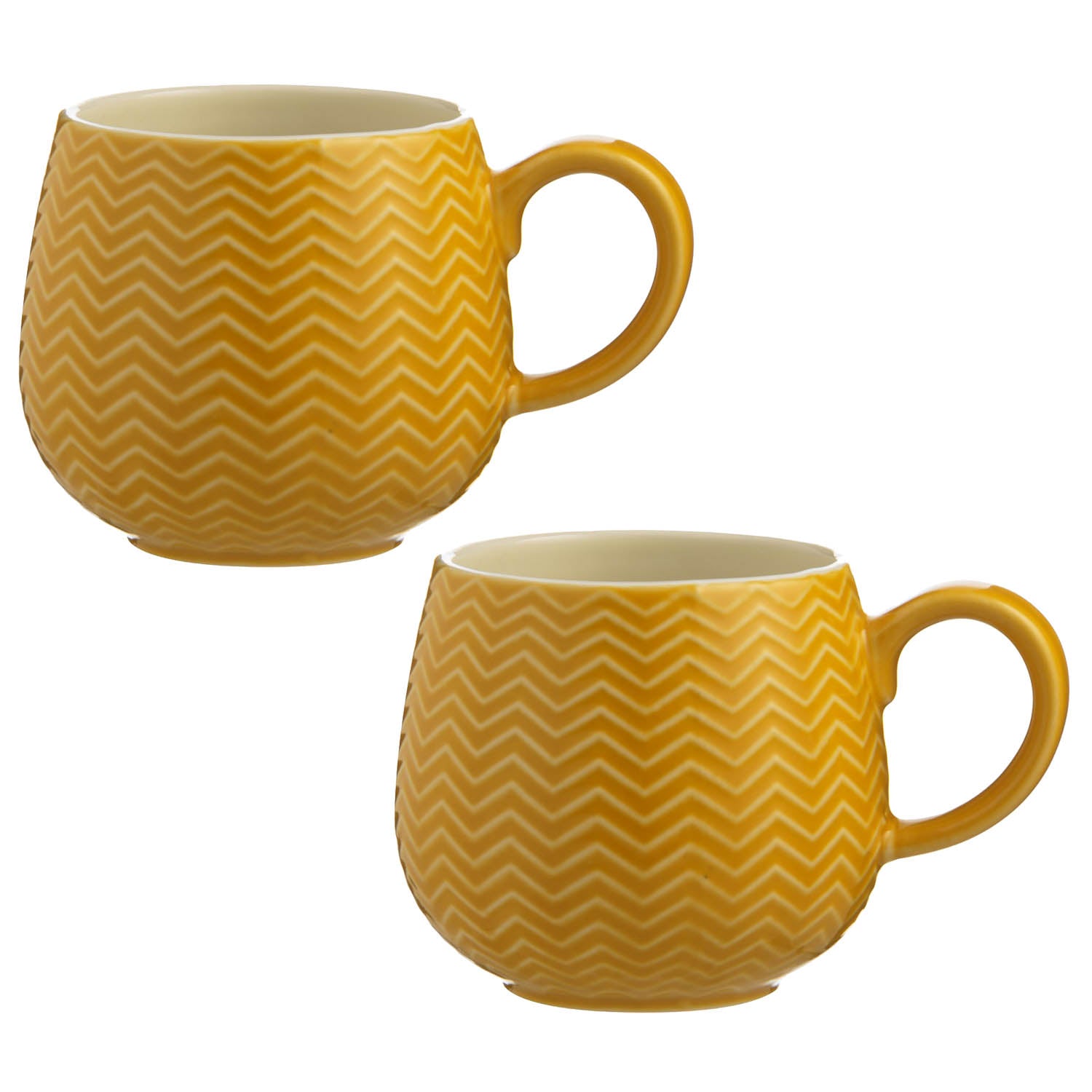 2Pcs Mason Cash Embossed Chevron Ochre Mug