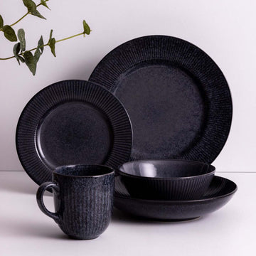 Mason Cash 26cm Black Stoneware Reactive Glaze Dinner Plate