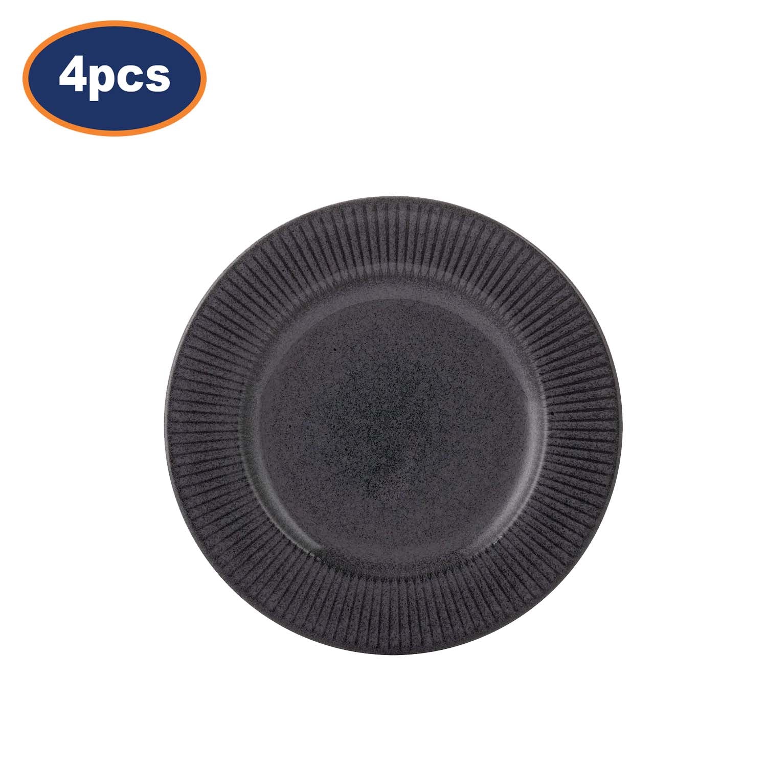 4Pcs Mason Cash 20.3cm Black Stoneware Reactive Glaze Side Plates