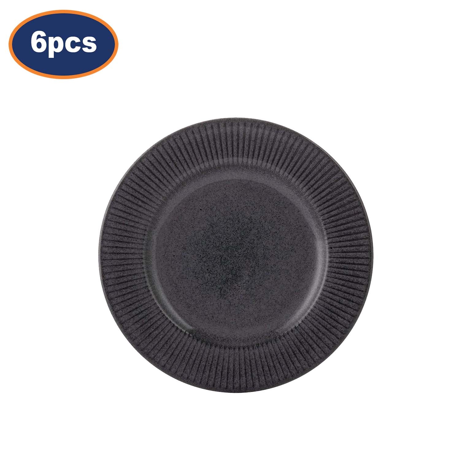 6Pcs Mason Cash 20.3cm Black Stoneware Reactive Glaze Side Plates