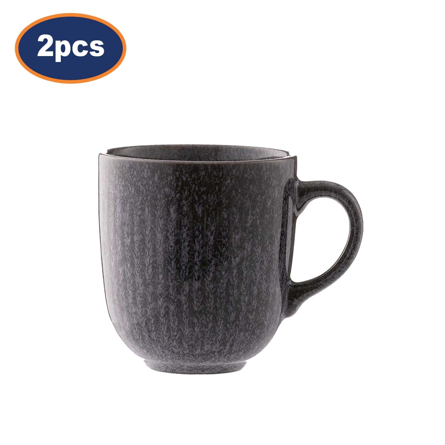 2Pcs Mason Cash 400ml Black Stoneware Reactive Glaze Mugs