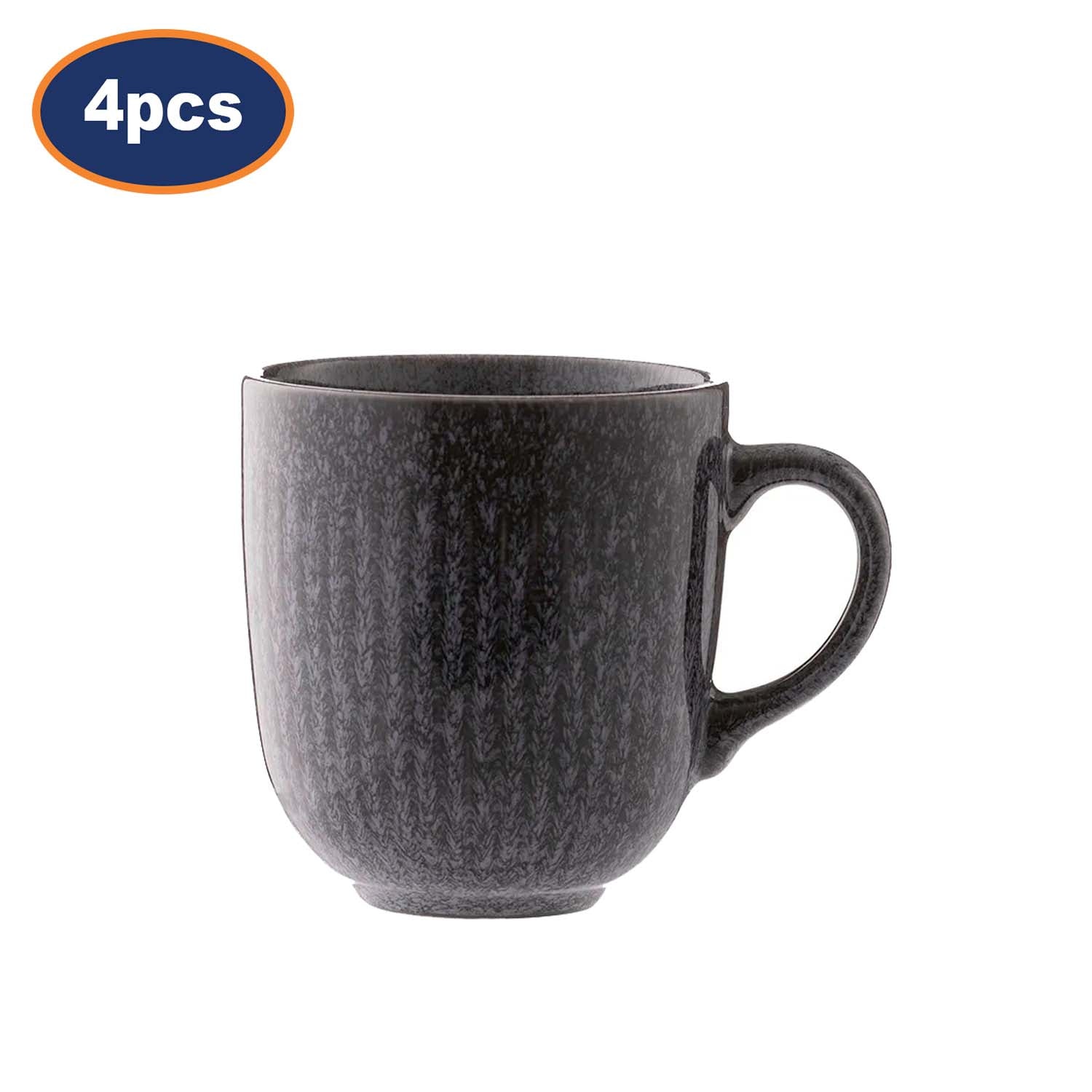 4Pcs Mason Cash 400ml Black Stoneware Reactive Glaze Mugs