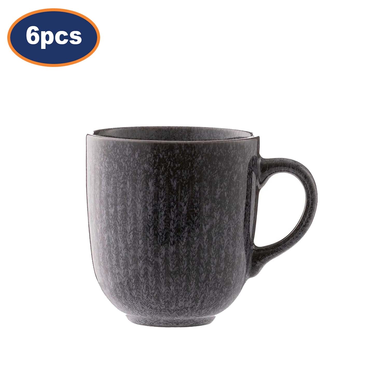 6Pcs Mason Cash 400ml Black Stoneware Reactive Glaze Mugs