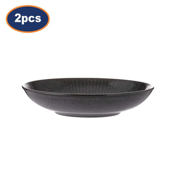 2Pcs Mason Cash 800ml Black Stoneware Reactive Glaze Pasta Bowls