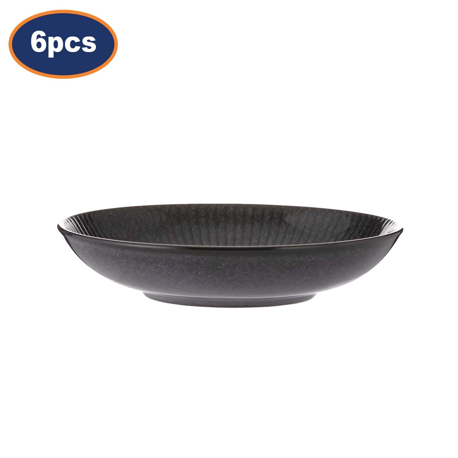 6Pcs Mason Cash 800ml Black Stoneware Reactive Glaze Pasta Bowls