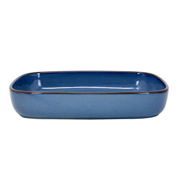 32cm Reactive Glaze Blue 2-Litres Rectangle Baking Oven Dish
